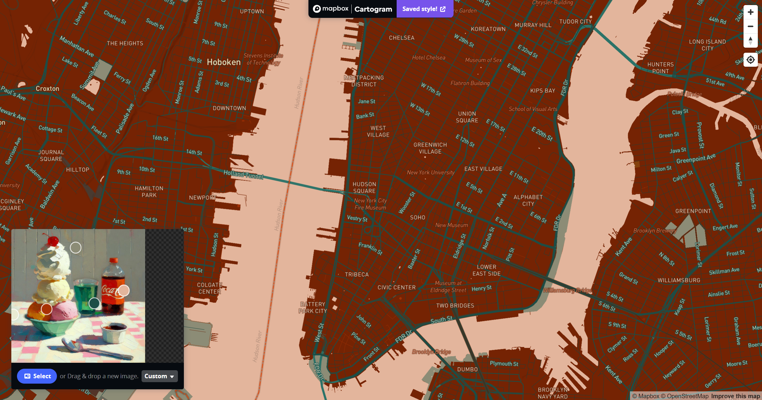 Exploration using mapbox's cartogram tool